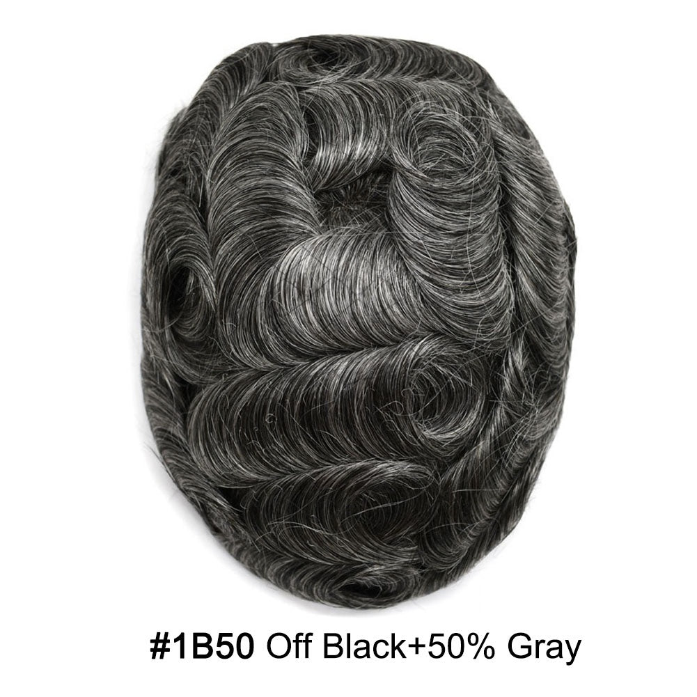 SINGA HAIR Hair System For Men Soft Welded Lace Base Front Human Hairpiece Bleached Knot Natural Hairline Hair System