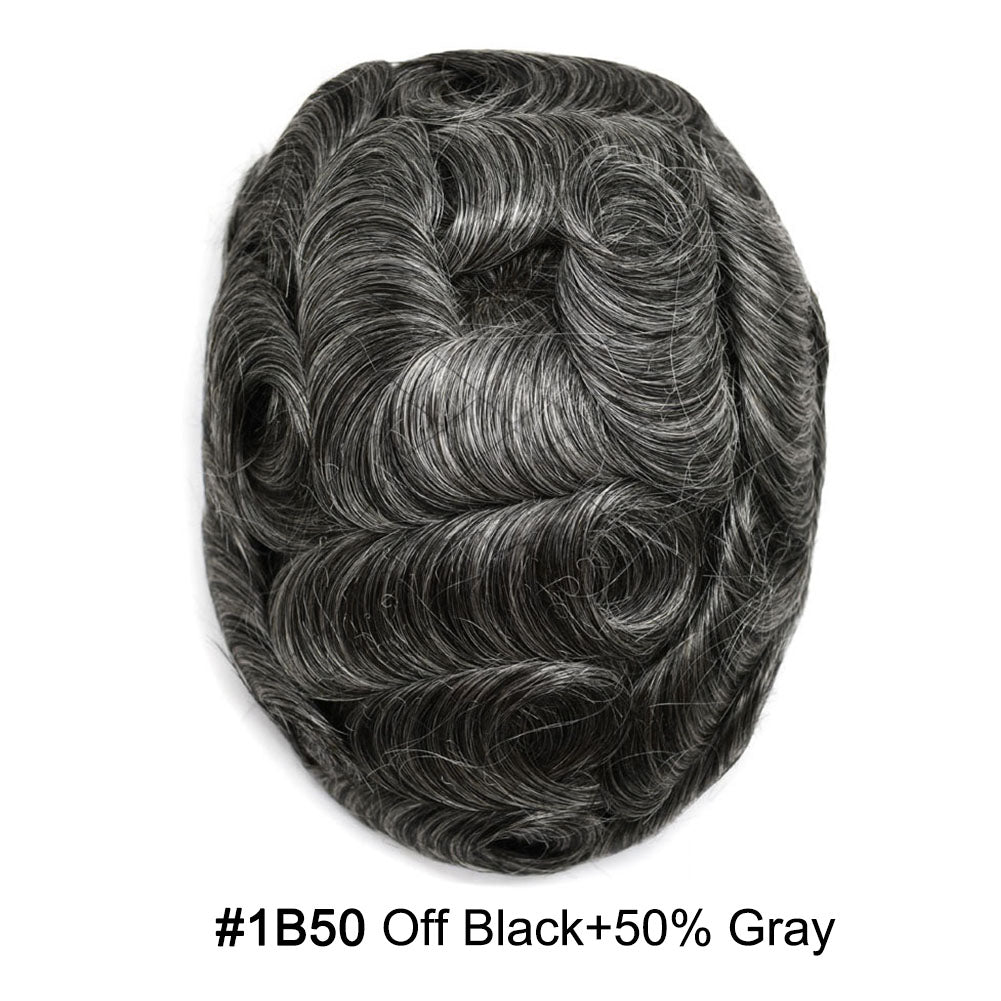 SINGA HAIR Mens Toupee Hair Pieces Lace Front Hair Unit Durable Fine Monofilament Hair Systems For Men Bleached Knots Natural Hairline