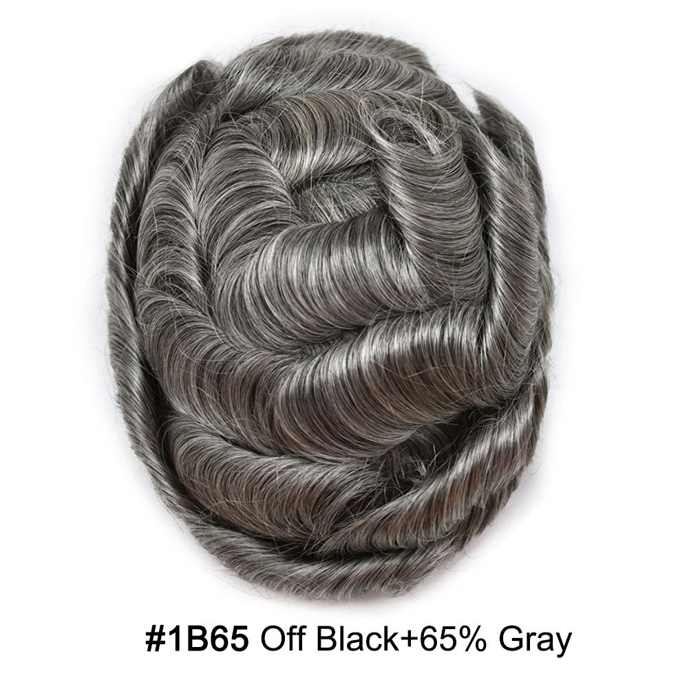 SINGA HAIR Hair System For Men Soft Welded Lace Base Front Human Hairpiece Bleached Knot Natural Hairline Hair System