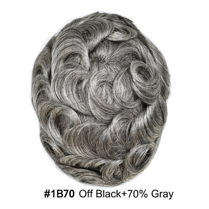SINGA HAIR Hair System For Men Soft Welded Lace Base Front Human Hairpiece Bleached Knot Natural Hairline Hair System