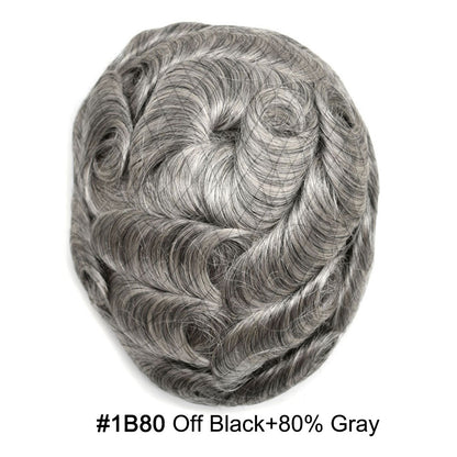 SINGA HAIR Toupee for Men Real Human Hair Piece French Lace Mens Hairpiece NPU Poly Coating Breathable Mens Toupee Hair Replacement System Natural Hairline