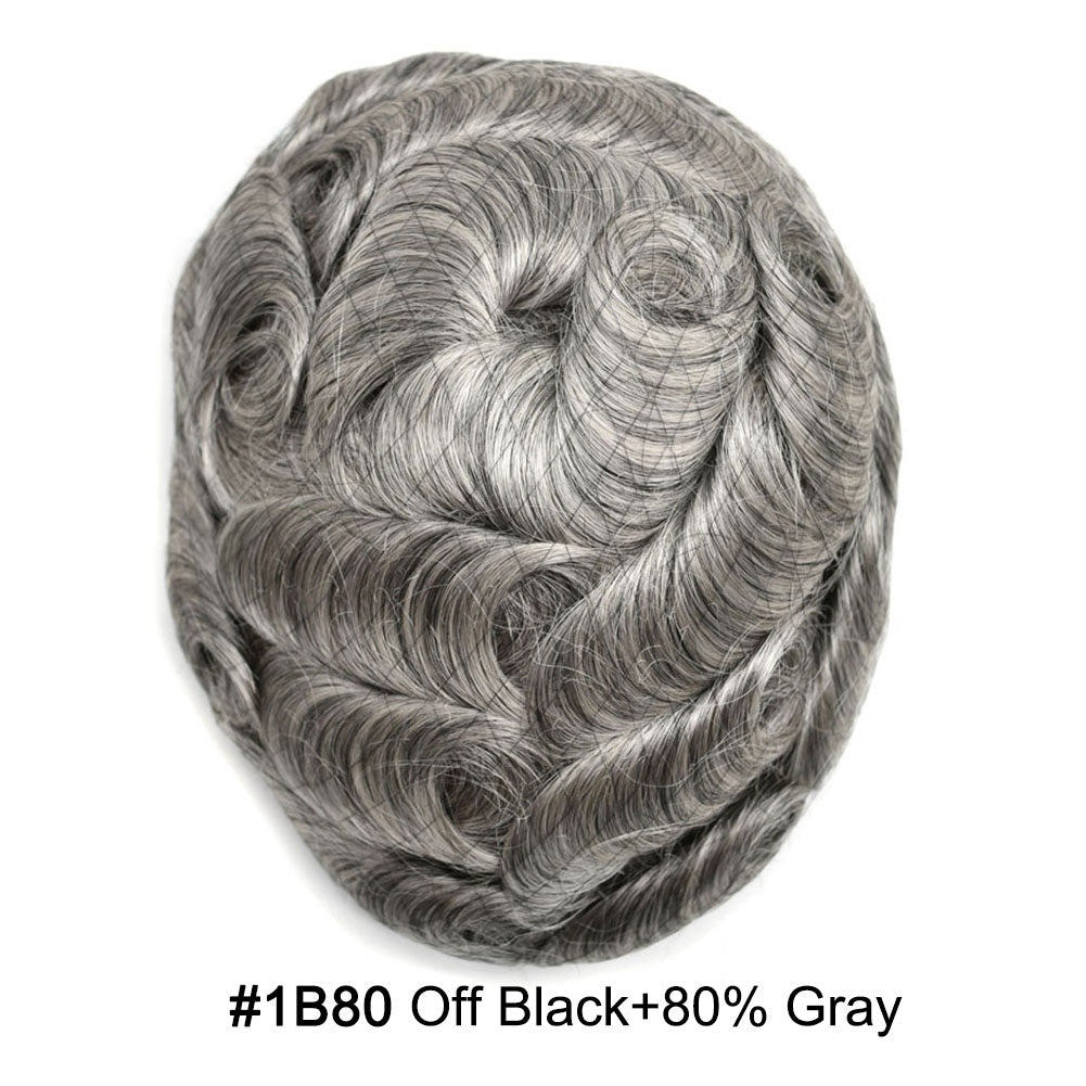SINGA HAIR Hair System For Men Soft Welded Lace Base Front Human Hairpiece Bleached Knot Natural Hairline Hair System