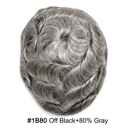 SINGA HAIR Hair System For Men Soft Welded Lace Base Front Human Hairpiece Bleached Knot Natural Hairline Hair System