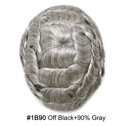 SINGA HAIR Toupee For Men Fine Mono Mens Hair Piece Human Hair Units Replacement System Lace Front Hairpieces