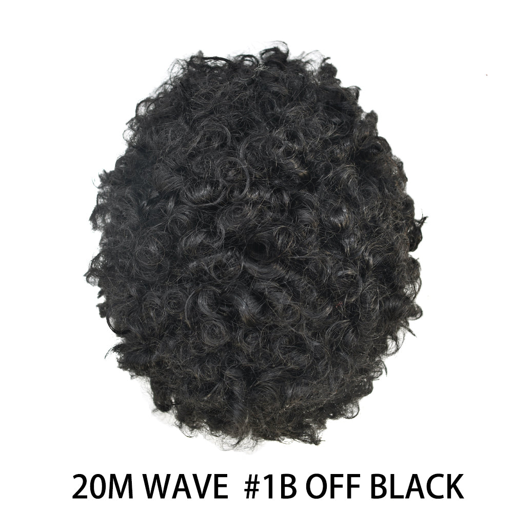 SINGA HAIR Afro Toupee For Black Men Human Hair Replacement System Units 0.12mm Durable Full Poly Skin Mens Hairpiece African American Mens Weave Hair Units
