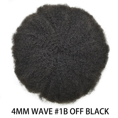 SINGA HAIR Afro Toupee For Black Men Human Hair Replacement System Units 0.12mm Durable Full Poly Skin Mens Hairpiece African American Mens Weave Hair Units