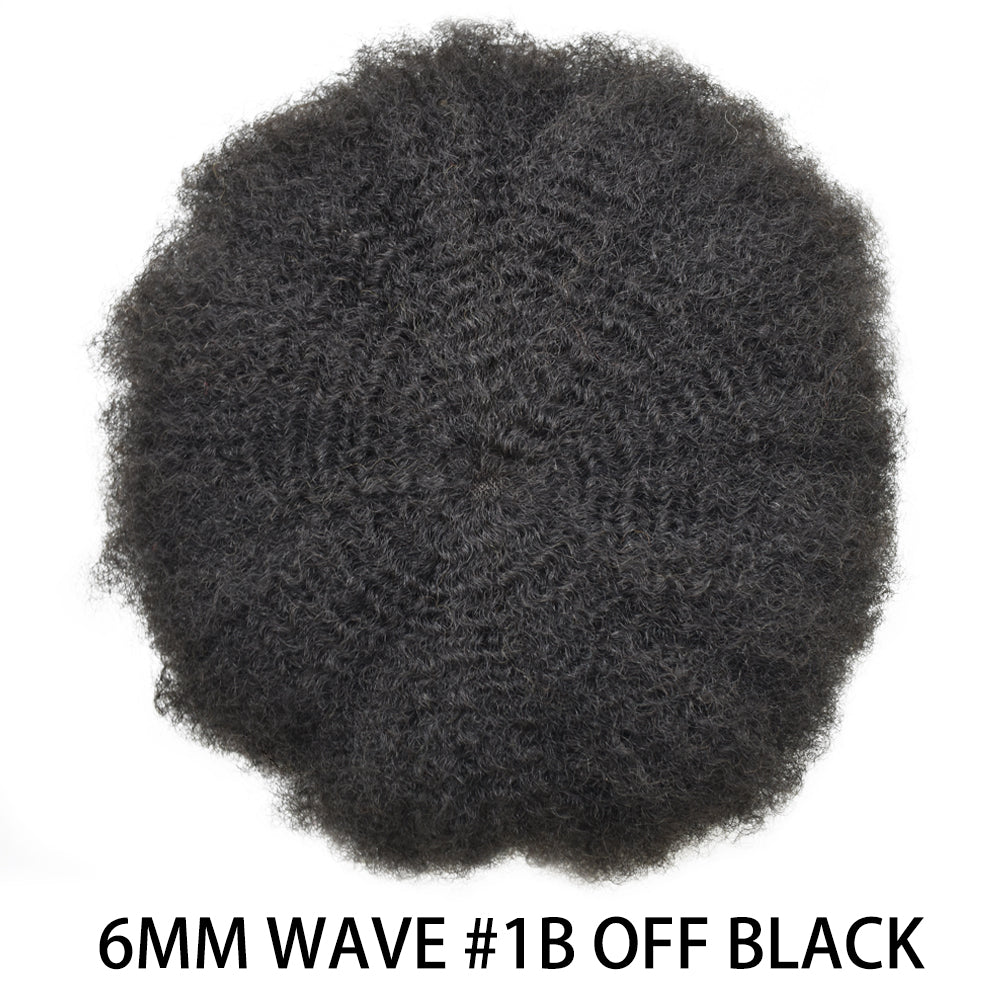 SINGA HAIR Afro Toupee For Black Men Human Hair Replacement System Units 0.12mm Durable Full Poly Skin Mens Hairpiece African American Mens Weave Hair Units