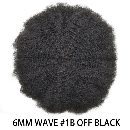 SINGA HAIR Afro Toupee For Black Men Human Hair Replacement System Units 0.12mm Durable Full Poly Skin Mens Hairpiece African American Mens Weave Hair Units