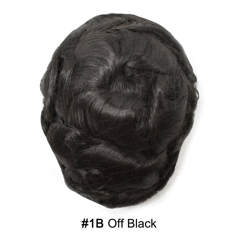 SINGA HAIR Toupee for Men Real Human Hair Piece French Lace Mens Hairpiece NPU Poly Coating Breathable Mens Toupee Hair Replacement System Natural Hairline