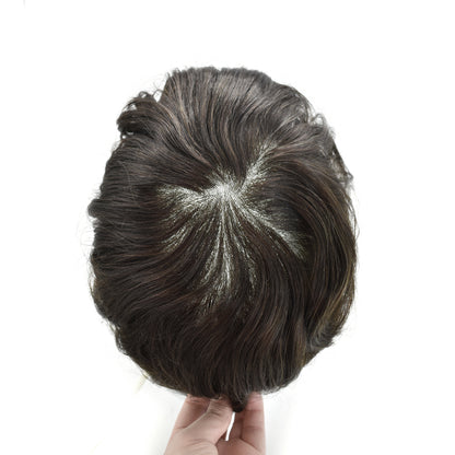 SINGA HAIR Toupee for Men Poly Skin Hair System Lace Front Hair Replacement System Hairpieces Bleached Knot