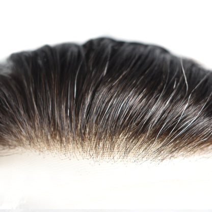 SINGA HAIR Toupee for Men Poly Skin Hair System Lace Front Hair Replacement System Hairpieces Bleached Knot