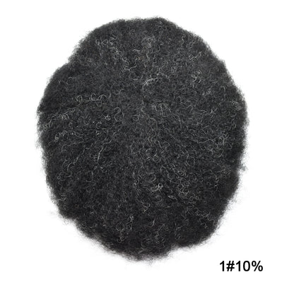 SINGA HAIR Afro Toupee For Black Men Human Hair Replacement System Units 0.12mm Durable Full Poly Skin Mens Hairpiece African American Mens Weave Hair Units
