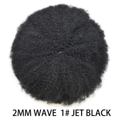 SINGA HAIR Afro Toupee For Black Men Human Hair Replacement System Units 0.12mm Durable Full Poly Skin Mens Hairpiece African American Mens Weave Hair Units