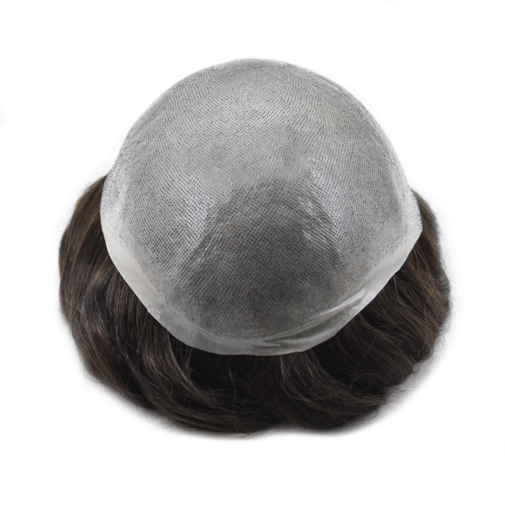 SINGA HAIR Toupee for Men 0.08mm Thickness Natural&Durable Knotted Thin Skin PU Human Hair System For Men V-Looped Knots Mens Hairpieces Natural Hairline Toupee for Men