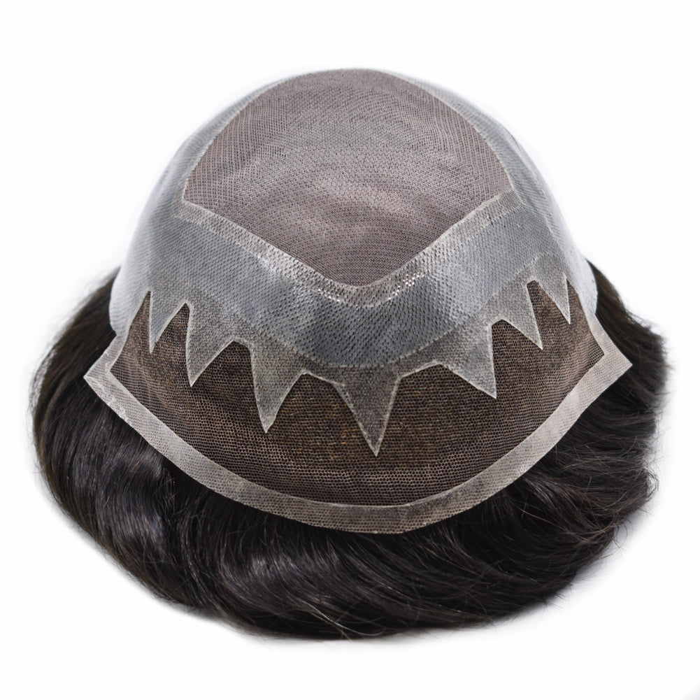 SINGA HAIR Toupee For Men Fine Mono Mens Hair Piece Human Hair Units Replacement System Lace Front Hairpieces