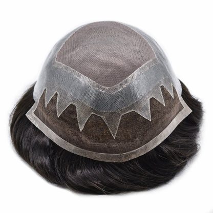 SINGA HAIR Toupee For Men Fine Mono Mens Hair Piece Human Hair Units Replacement System Lace Front Hairpieces