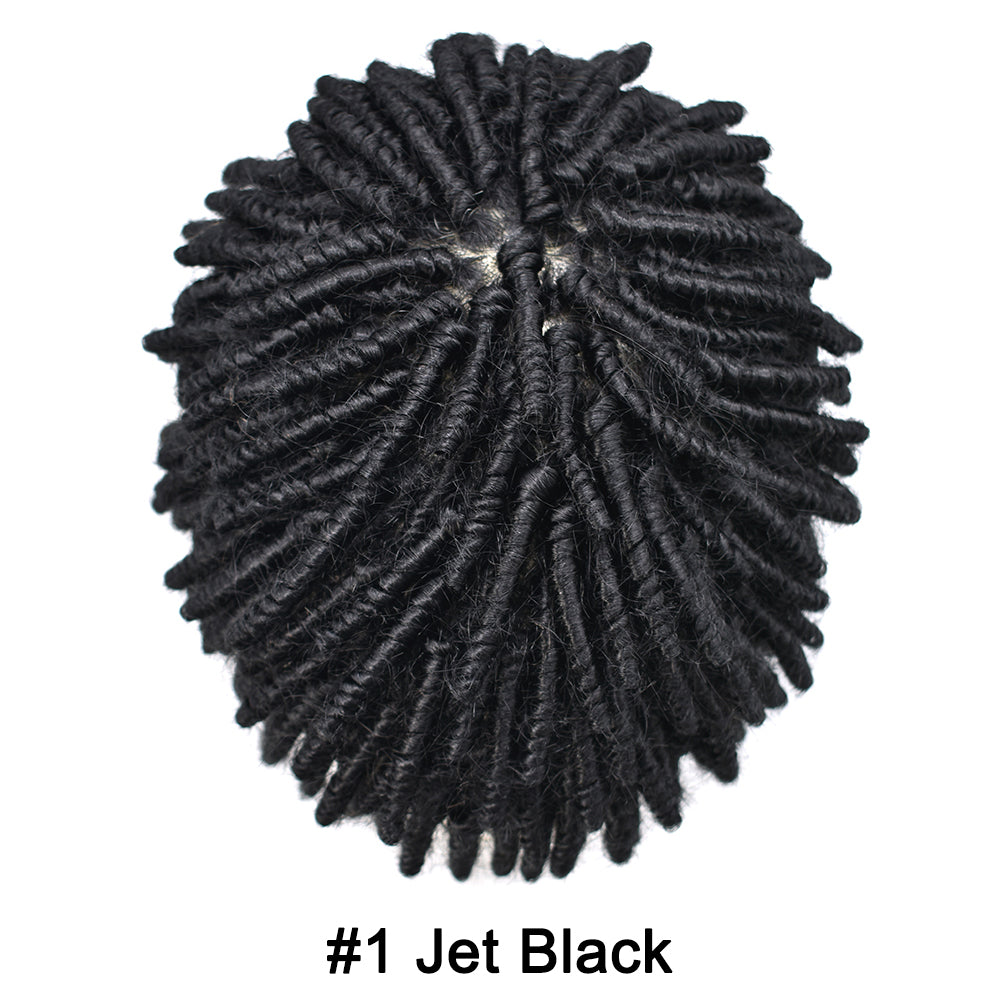 SINGA HAIR Afro Toupee for Black Men Poly Hair Units for African American Men Hair System Afro Brazilian Hair Replacement System
