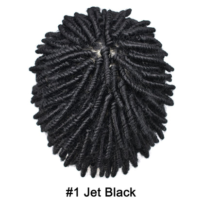 SINGA HAIR Afro Toupee for Black Men Poly Hair Units for African American Men Hair System Afro Brazilian Hair Replacement System