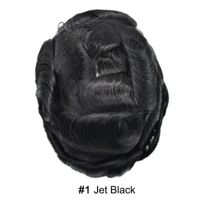 SINGA HAIR Toupee for Men Real Human Hair Piece French Lace Mens Hairpiece NPU Poly Coating Breathable Mens Toupee Hair Replacement System Natural Hairline