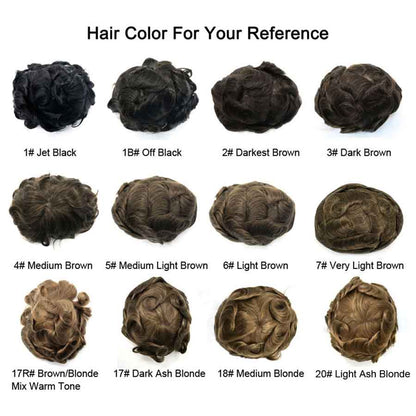 SINGA HAIR Mens Toupee Hair Pieces Lace Front Hair Unit Durable Fine Monofilament Hair Systems For Men Bleached Knots Natural Hairline