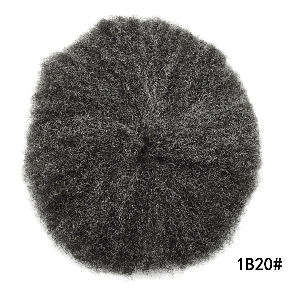 SINGA HAIR Afro Toupee For Black Men Human Hair Replacement System Units 0.12mm Durable Full Poly Skin Mens Hairpiece African American Mens Weave Hair Units