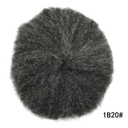 SINGA HAIR Afro Toupee For Black Men Human Hair Replacement System Units 0.12mm Durable Full Poly Skin Mens Hairpiece African American Mens Weave Hair Units