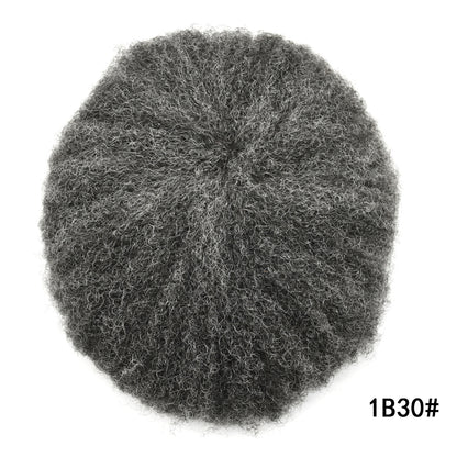 SINGA HAIR Afro Toupee For Black Men Human Hair Replacement System Units 0.12mm Durable Full Poly Skin Mens Hairpiece African American Mens Weave Hair Units