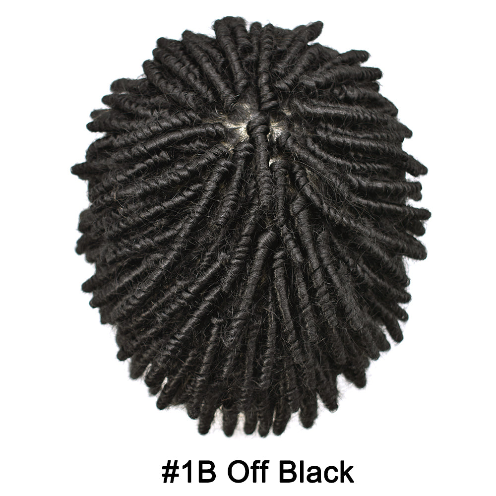 SINGA HAIR Afro Toupee for Black Men Poly Hair Units for African American Men Hair System Afro Brazilian Hair Replacement System