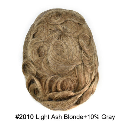 SINGA HAIR Hair System For Men Soft Welded Lace Base Front Human Hairpiece Bleached Knot Natural Hairline Hair System