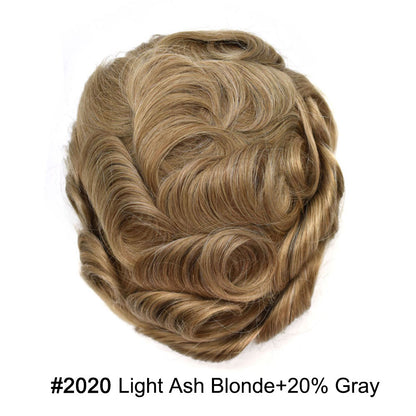 SINGA HAIR Hair System For Men Soft Welded Lace Base Front Human Hairpiece Bleached Knot Natural Hairline Hair System