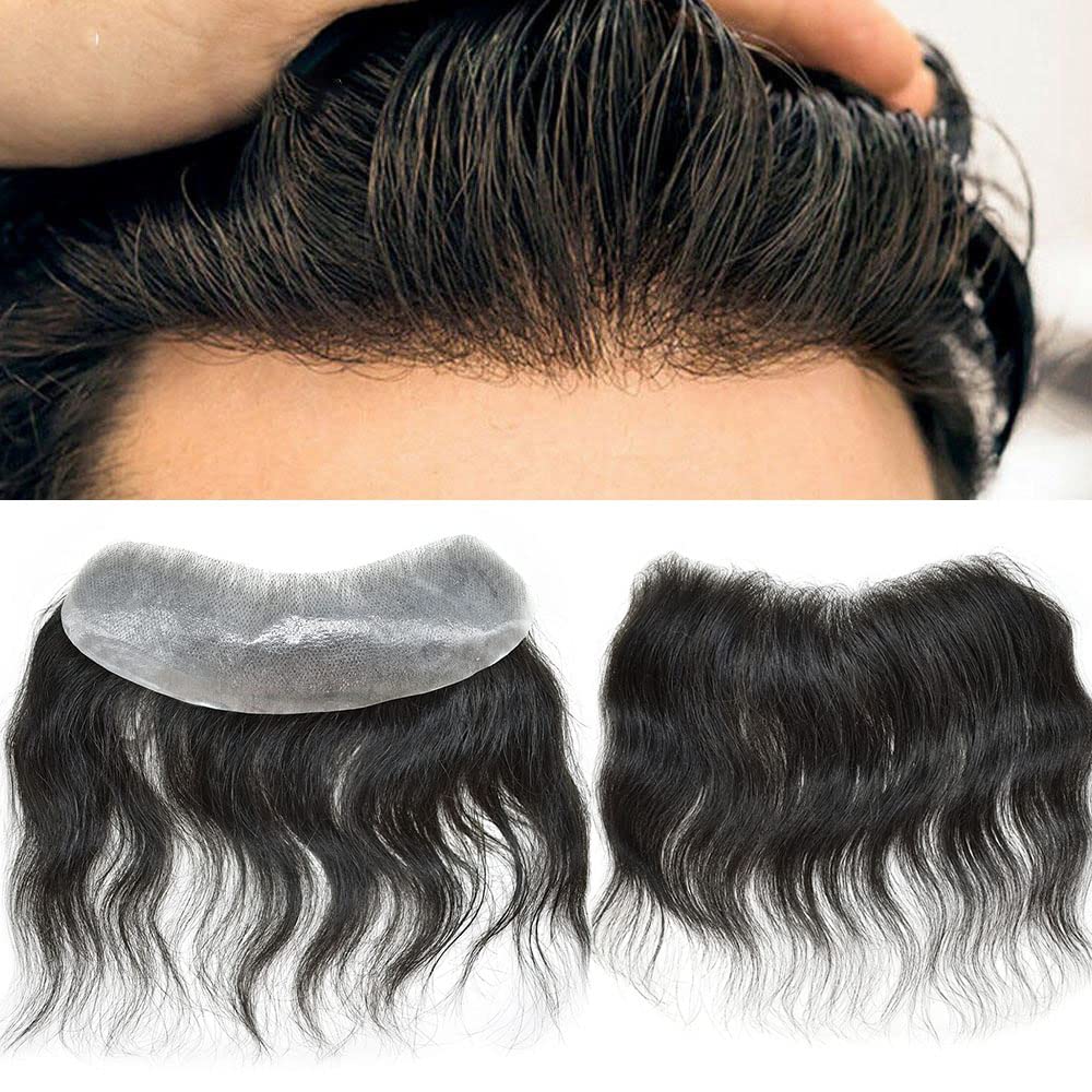 SINGA HAIR Men Frontal Hair System V-Looped PU Toupee for Men Natural Hairline Mens Toupee