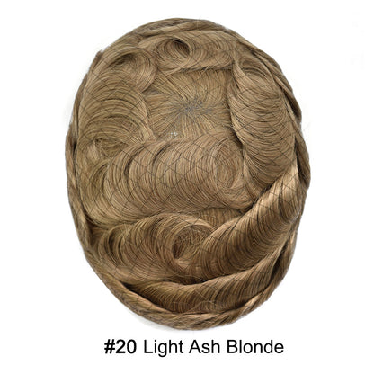 SINGA HAIR Toupee for Men Real Human Hair Piece French Lace Mens Hairpiece NPU Poly Coating Breathable Mens Toupee Hair Replacement System Natural Hairline