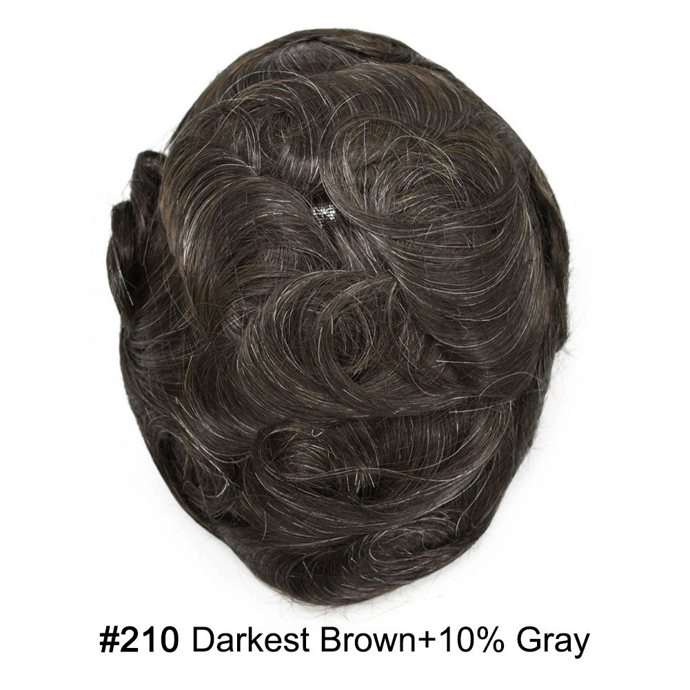 SINGA HAIR Hair System For Men Soft Welded Lace Base Front Human Hairpiece Bleached Knot Natural Hairline Hair System