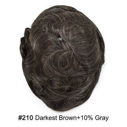 SINGA HAIR Hair System For Men Soft Welded Lace Base Front Human Hairpiece Bleached Knot Natural Hairline Hair System