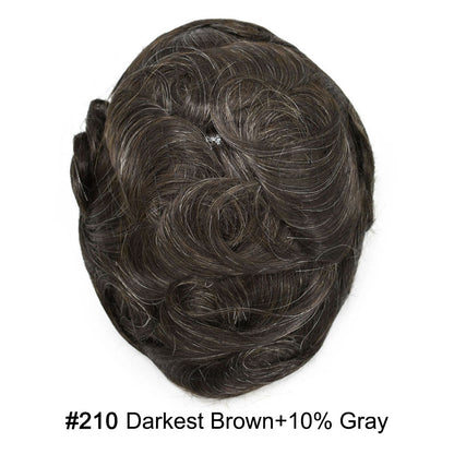 SINGA HAIR Toupee for Men Real Human Hair Piece French Lace Mens Hairpiece NPU Poly Coating Breathable Mens Toupee Hair Replacement System Natural Hairline