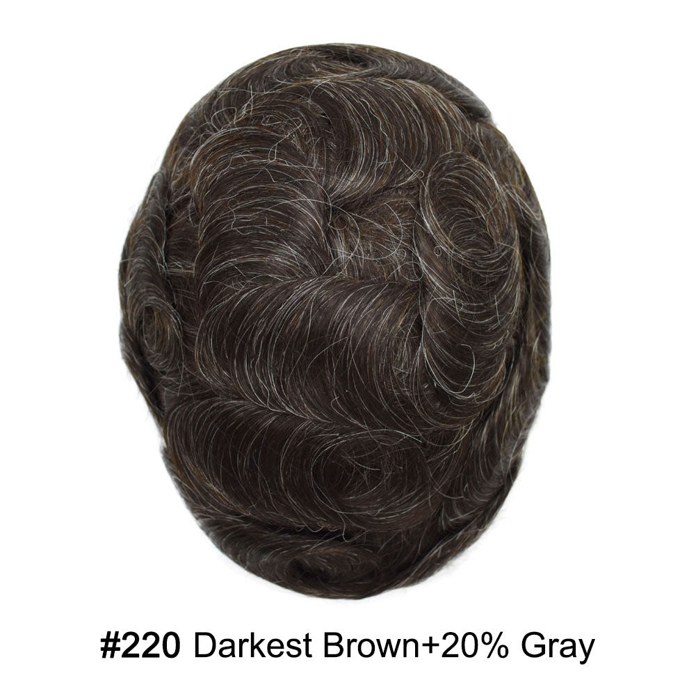 SINGA HAIR Toupee for Men Real Human Hair Piece French Lace Mens Hairpiece NPU Poly Coating Breathable Mens Toupee Hair Replacement System Natural Hairline