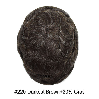 SINGA HAIR Toupee for Men Real Human Hair Piece French Lace Mens Hairpiece NPU Poly Coating Breathable Mens Toupee Hair Replacement System Natural Hairline
