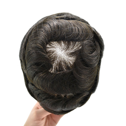 SINGA HAIR Mens Toupee Hair Pieces Lace Front Hair Unit Durable Fine Monofilament Hair Systems For Men Bleached Knots Natural Hairline