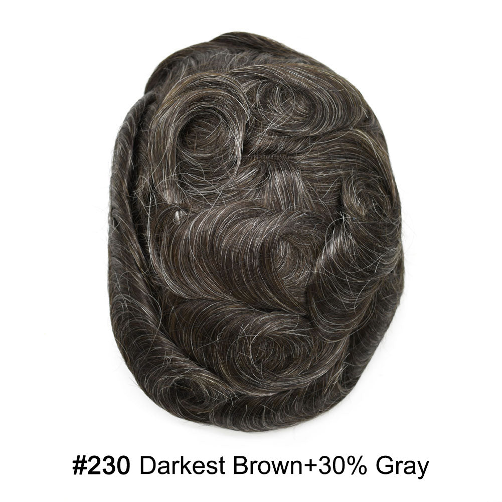 SINGA HAIR Toupee for Men Real Human Hair Piece French Lace Mens Hairpiece NPU Poly Coating Breathable Mens Toupee Hair Replacement System Natural Hairline
