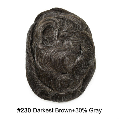 SINGA HAIR Hair System For Men Soft Welded Lace Base Front Human Hairpiece Bleached Knot Natural Hairline Hair System
