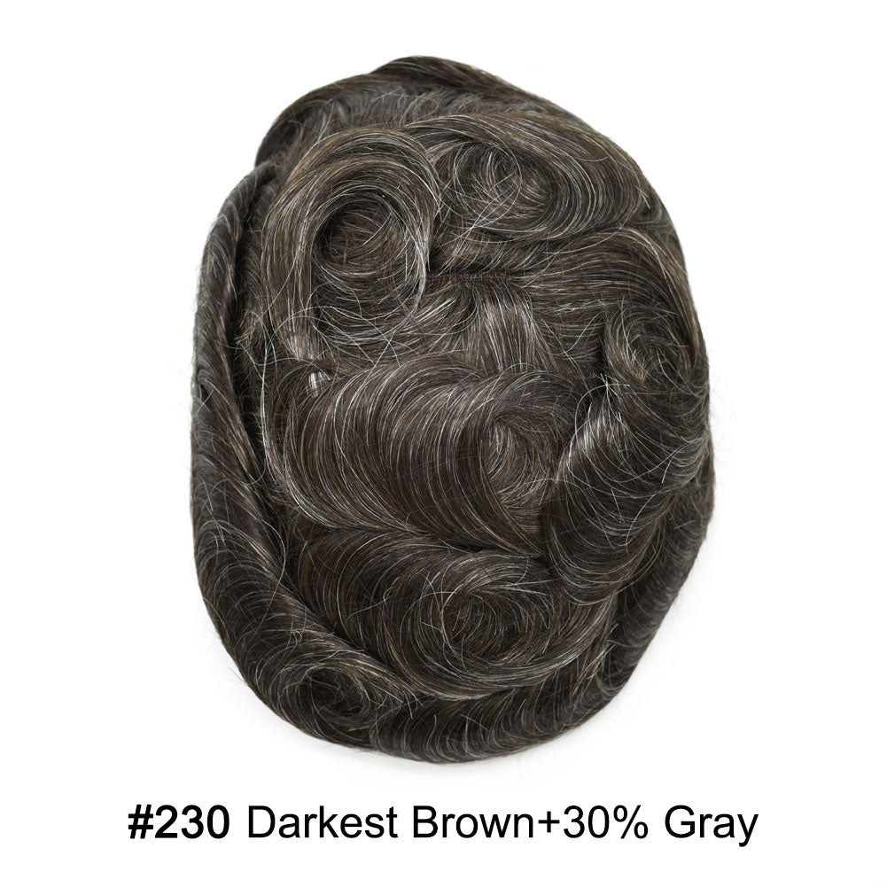 SINGA HAIR Hair System For Men Soft Welded Lace Base Front Human Hairpiece Bleached Knot Natural Hairline Hair System