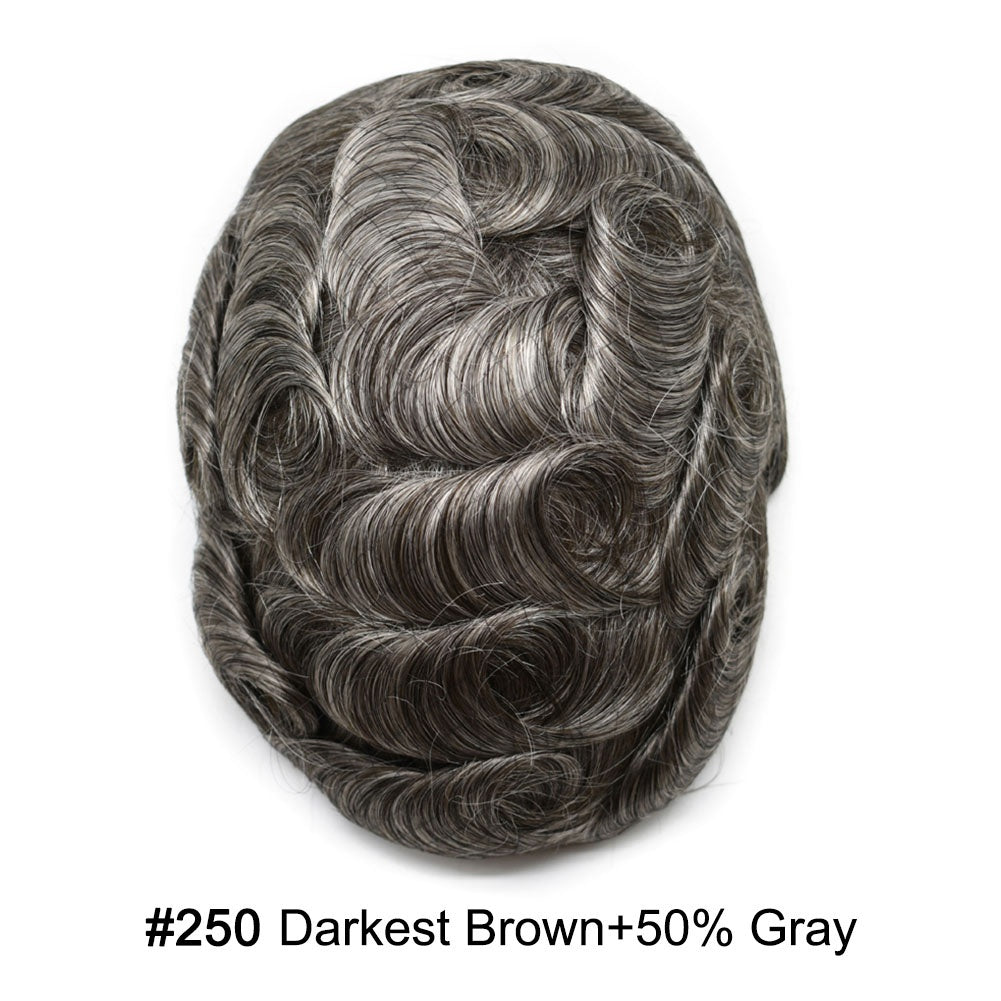 SINGA HAIR Hair System For Men Soft Welded Lace Base Front Human Hairpiece Bleached Knot Natural Hairline Hair System