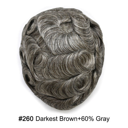 SINGA HAIR Mens Real Human Hair Replacement System Swiss Lace Toupee For Men Hairpiece Breathable Bleached Knot Natural Hairline