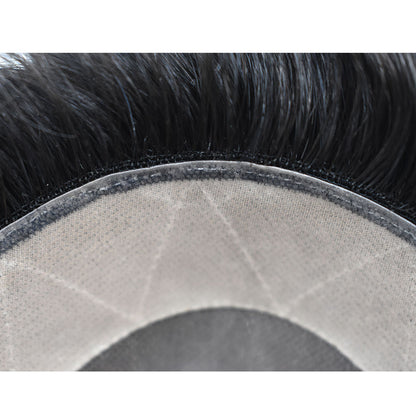 SINGA HAIR Hair System For Men Monofilament With NPU Around Lace Folded In The Very Front Hairpiece US Stock