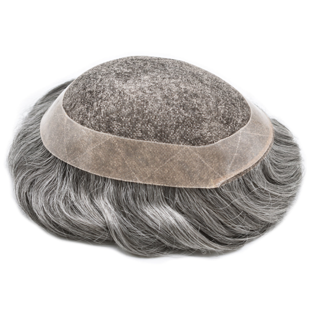 SINGA HAIR French Lace Hair System for Men PU Coated Lightweight Mens Hairpiece Center Lace Human Toupee for Men Breathable