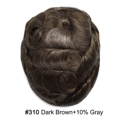 SINGA HAIR Toupee for Men Real Human Hair Piece French Lace Mens Hairpiece NPU Poly Coating Breathable Mens Toupee Hair Replacement System Natural Hairline