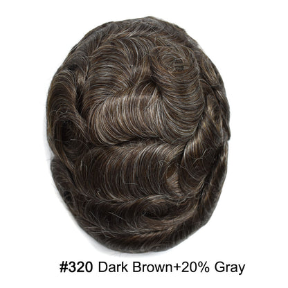 SINGA HAIR Toupee for Men Real Human Hair Piece French Lace Mens Hairpiece NPU Poly Coating Breathable Mens Toupee Hair Replacement System Natural Hairline