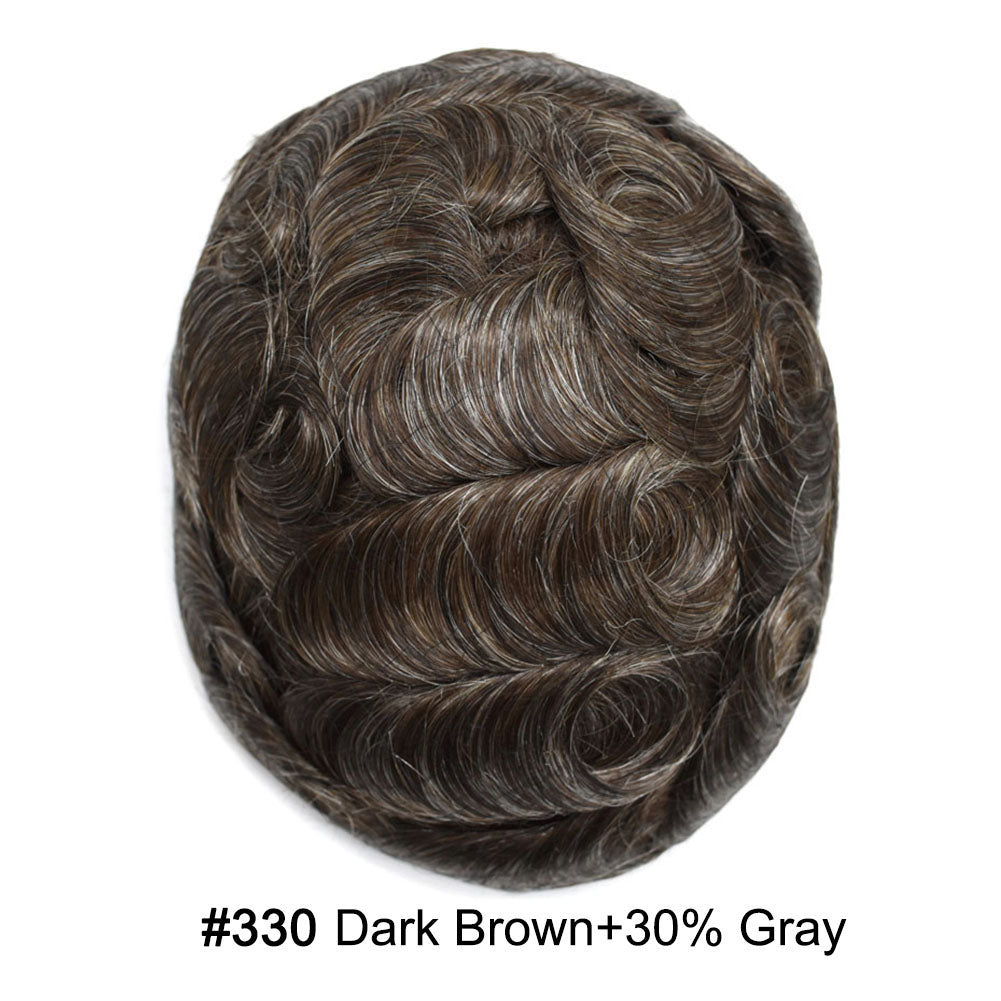 SINGA HAIR Toupee for Men Real Human Hair Piece French Lace Mens Hairpiece NPU Poly Coating Breathable Mens Toupee Hair Replacement System Natural Hairline