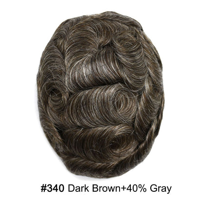 SINGA HAIR Hair System For Men Soft Welded Lace Base Front Human Hairpiece Bleached Knot Natural Hairline Hair System
