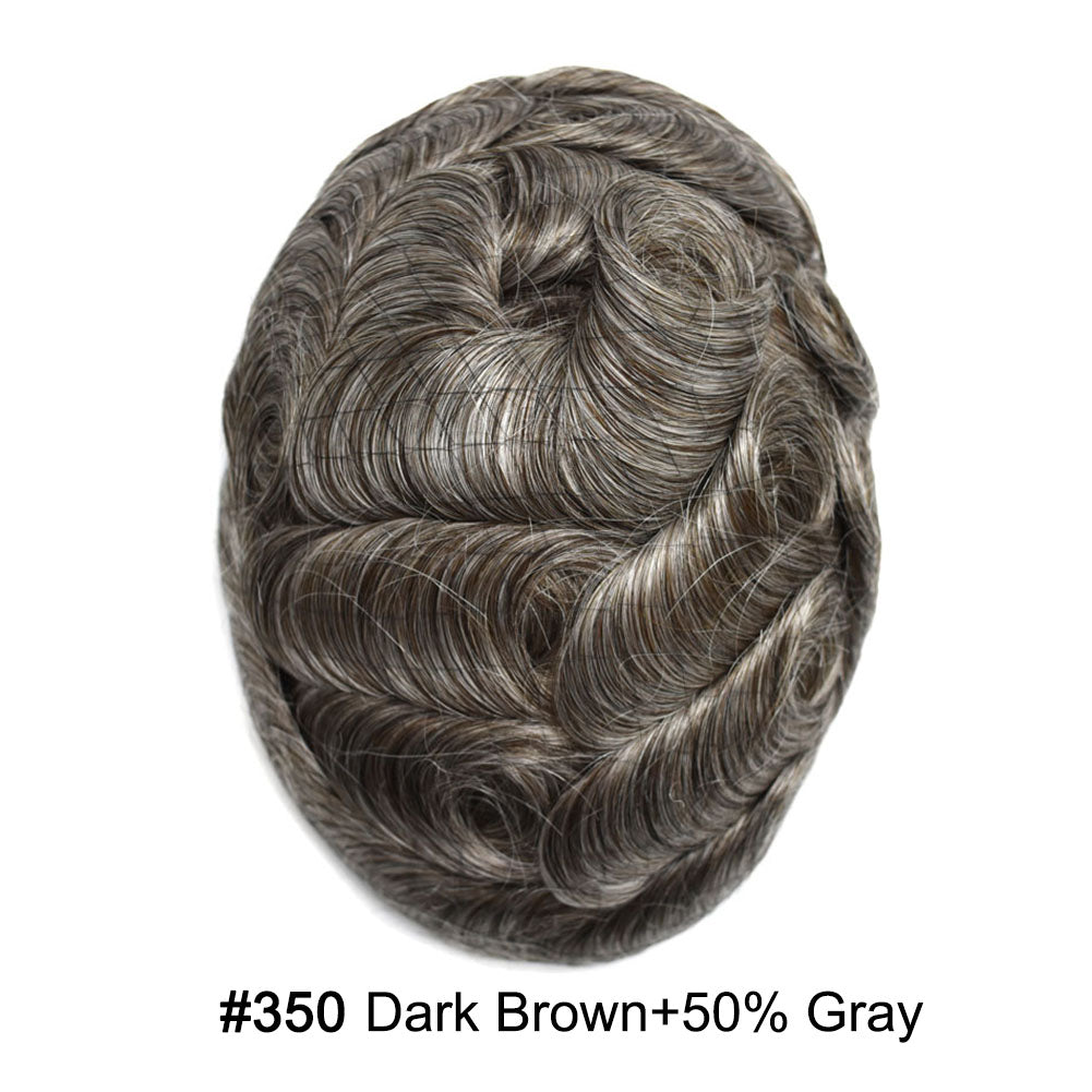 SINGA HAIR Hair System For Men Soft Welded Lace Base Front Human Hairpiece Bleached Knot Natural Hairline Hair System